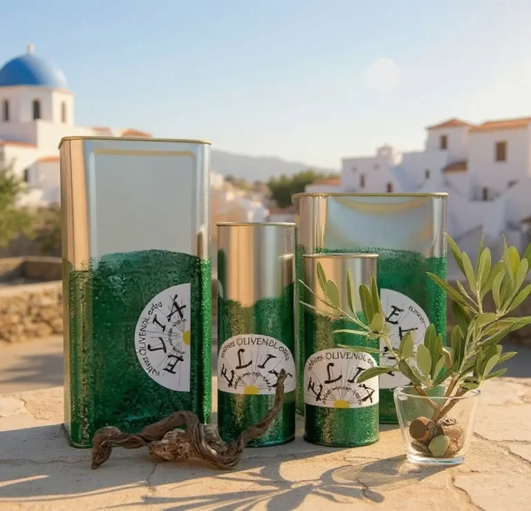 Meine Familie bewirtschaftet unsere Bäume mit Liebe. Jede Flasche trägt die Leidenschaft der 22 Jahre Kreta in sich und ist regional in Feuc